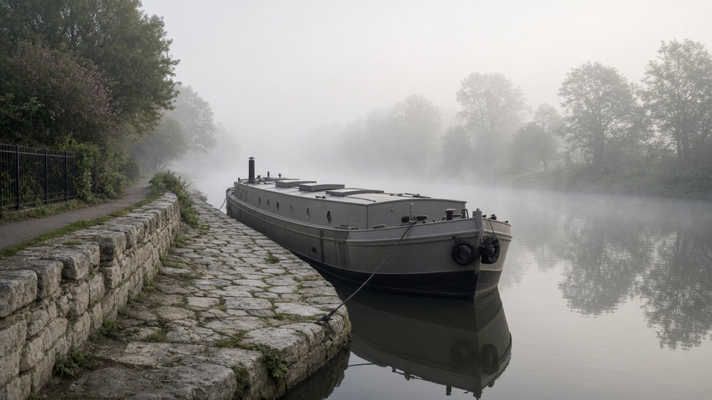 La péniche le long du quai